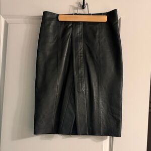 Antonio Melani Hunter Green Leather Pencil Skirt
